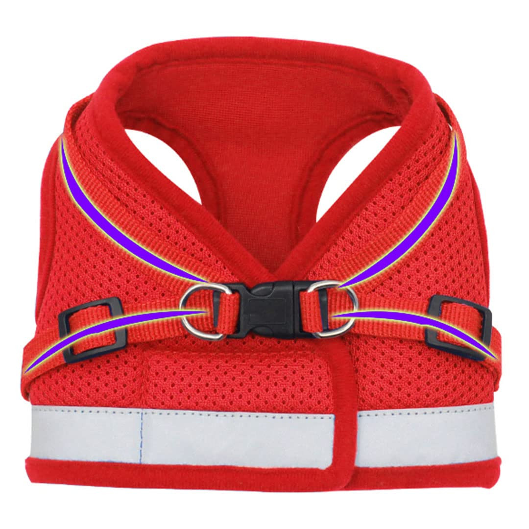 Kuber Industries Dog Chest Harness with Nylon Leash I No Pull, Soft Padded and Breathable Dog Vest I Adjustable, Reflective I Easy Control Dog Chest Belt I (Medium, Red)