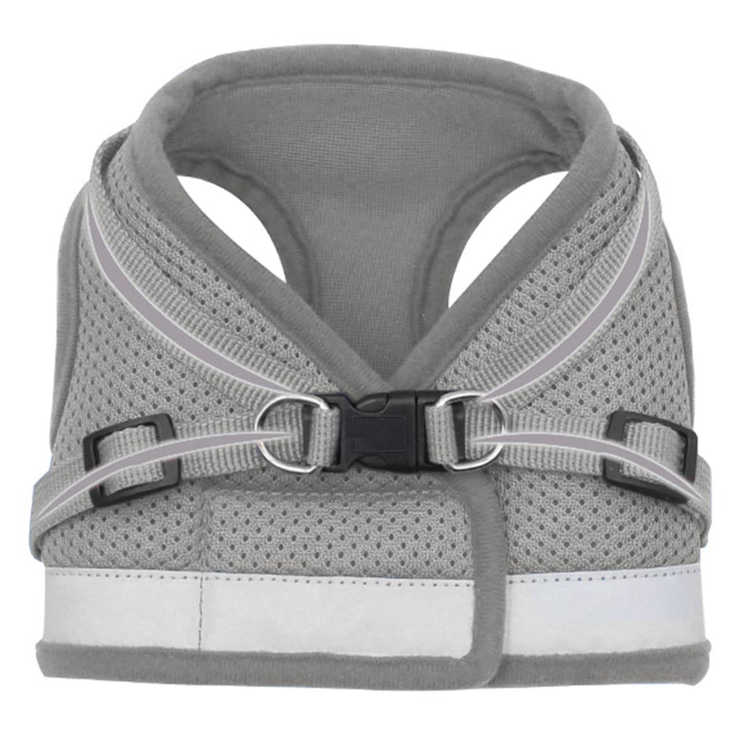 Kuber Industries Dog Chest Harness with Nylon Leash I No Pull, Soft Padded and Breathable Dog Vest I Adjustable, Reflective I Easy Control Dog Chest Belt I (Medium, Grey)