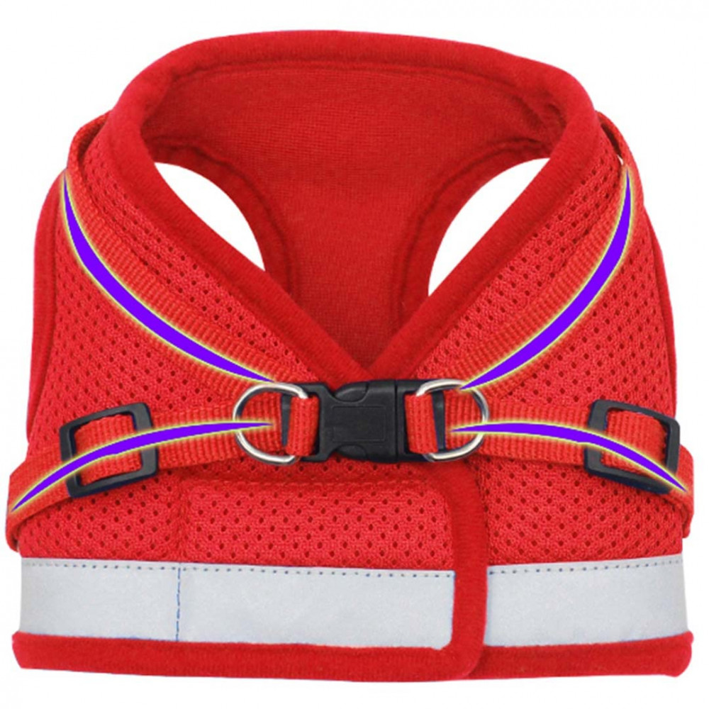 Kuber Industries Dog Chest Harness with Nylon Leash I No Pull, Soft Padded and Breathable Dog Vest I Adjustable, Reflective I Easy Control Dog Chest Belt I (XL, Red)