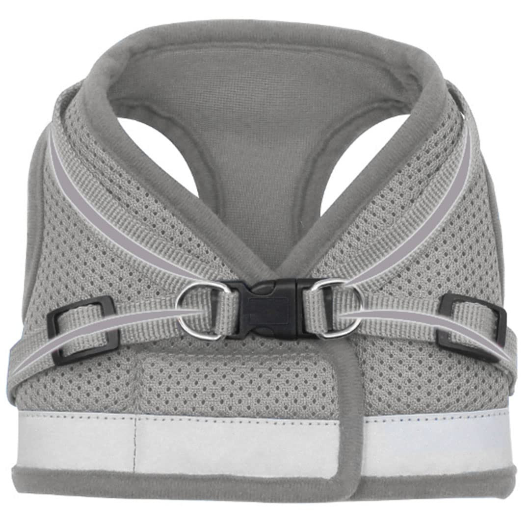 Kuber Industries Dog Chest Harness with Nylon Leash I No Pull, Soft Padded and Breathable Dog Vest I Adjustable, Reflective I Easy Control Dog Chest Belt I (XL, Grey)