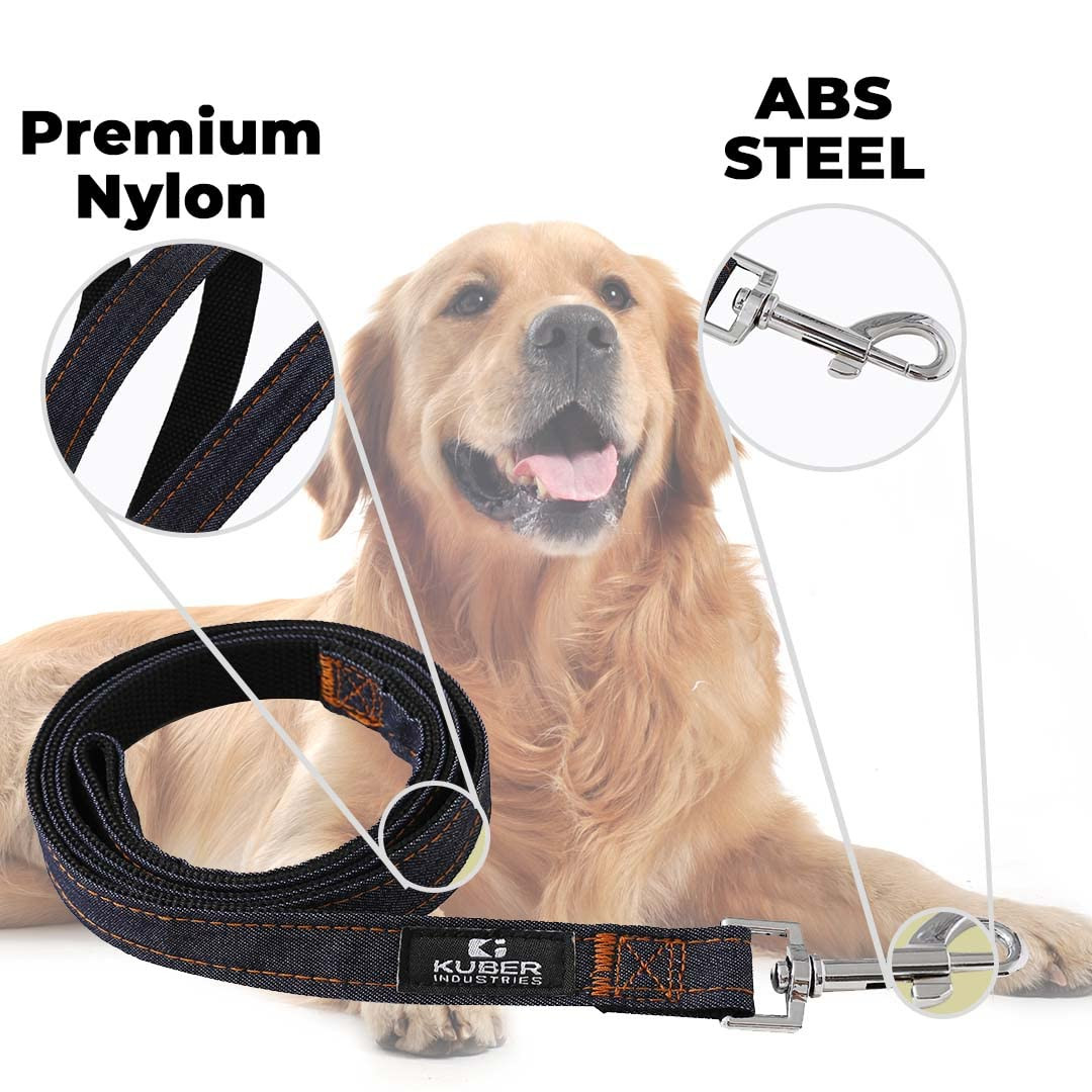 Kuber Industries Dog Combo Pack of Harness, Neck Collar Belt and Leash,Black