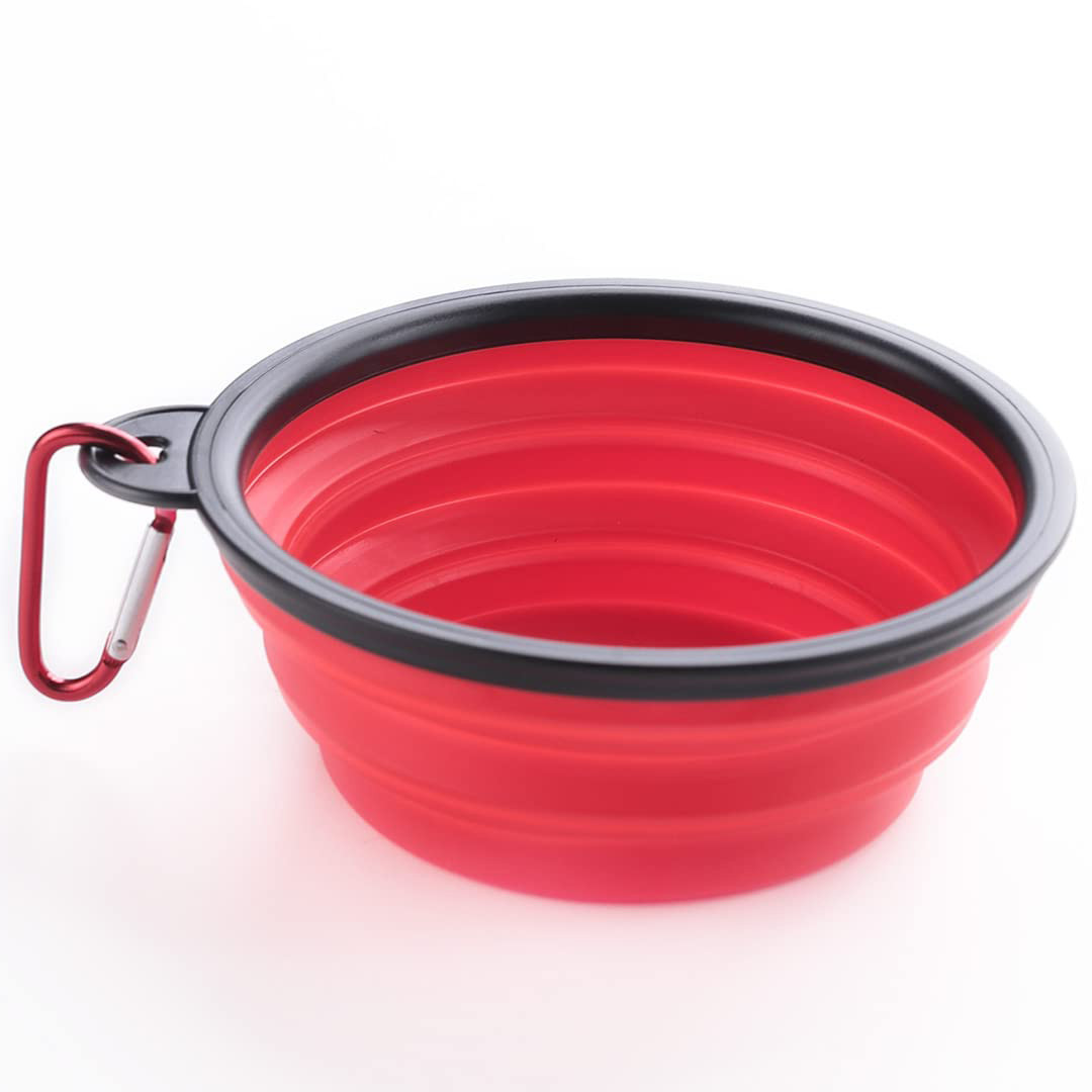Kuber Industries Dog Food Bowl|Portable & Collapsible Cat & Dog Bowl|Reusable,Durable,Travel-Friendly|Easy to Store Pet Bowls|Perfect Dog Accessories for Indoor & Outdoor Use|LS198R|Red