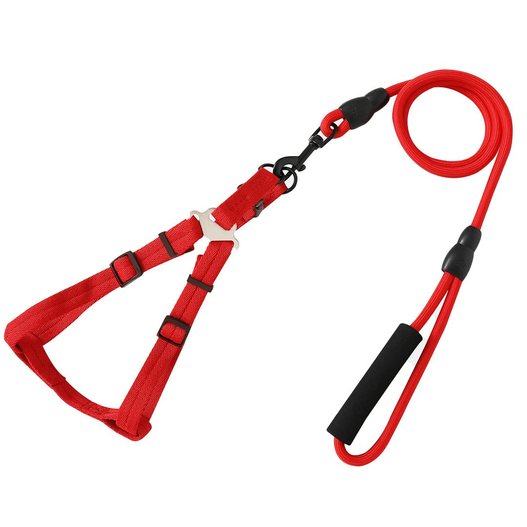 Kuber Industries Dog Harness and Leash Set, Red