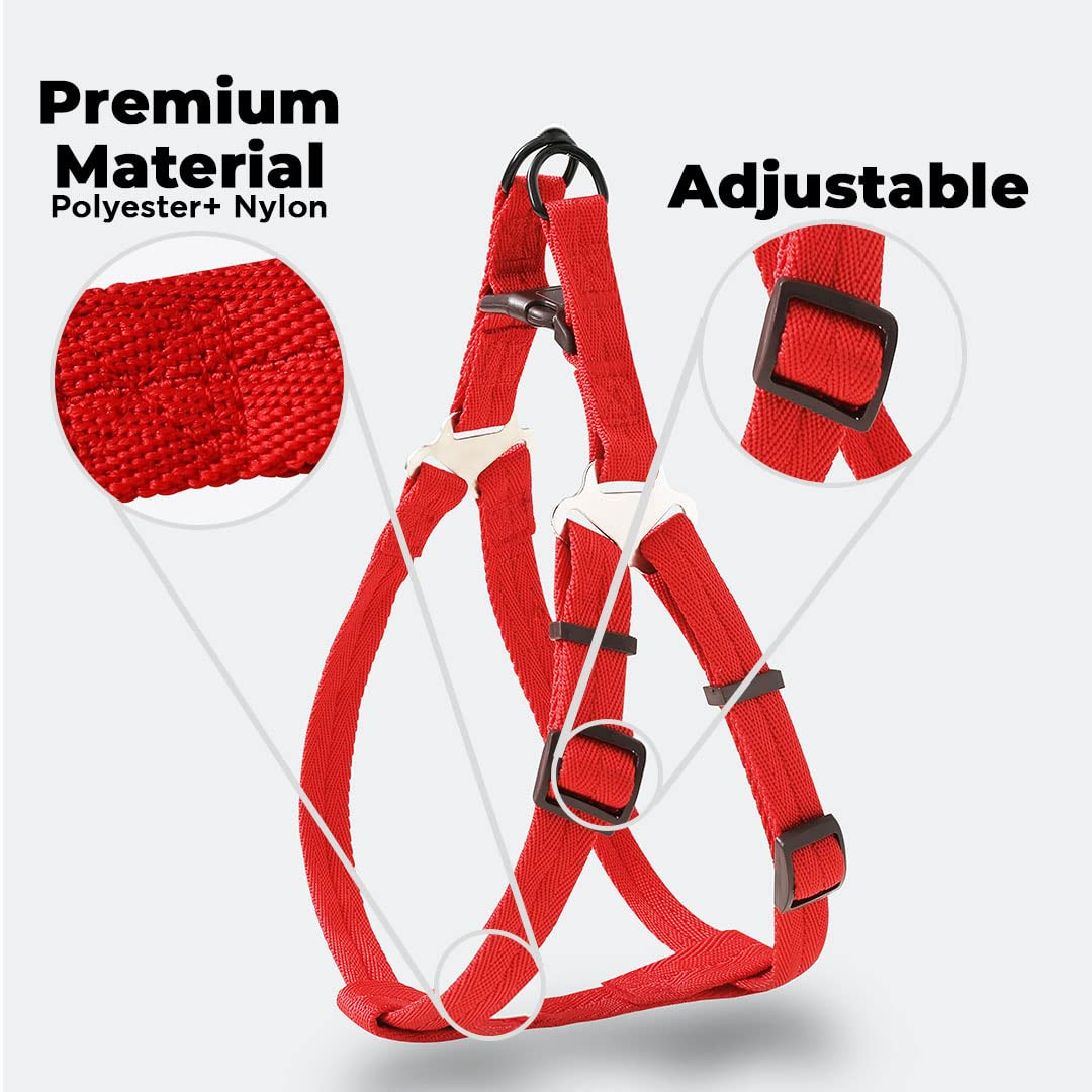 Kuber Industries Dog Harness and Leash Set, Red