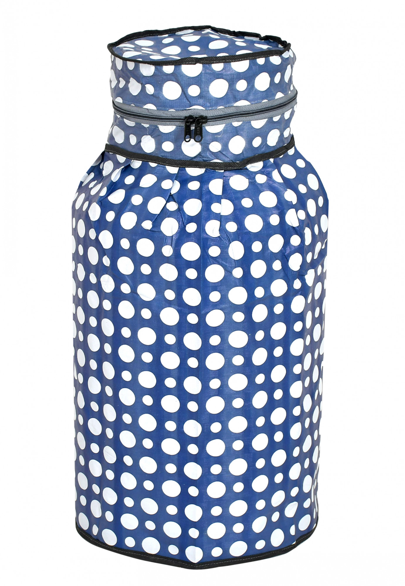 Kuber Industries Dot Printed PVC Lpg Gas Cylinder Cover- Pack of 2 (Blue & White)-HS43KUBMART25623, Standard
