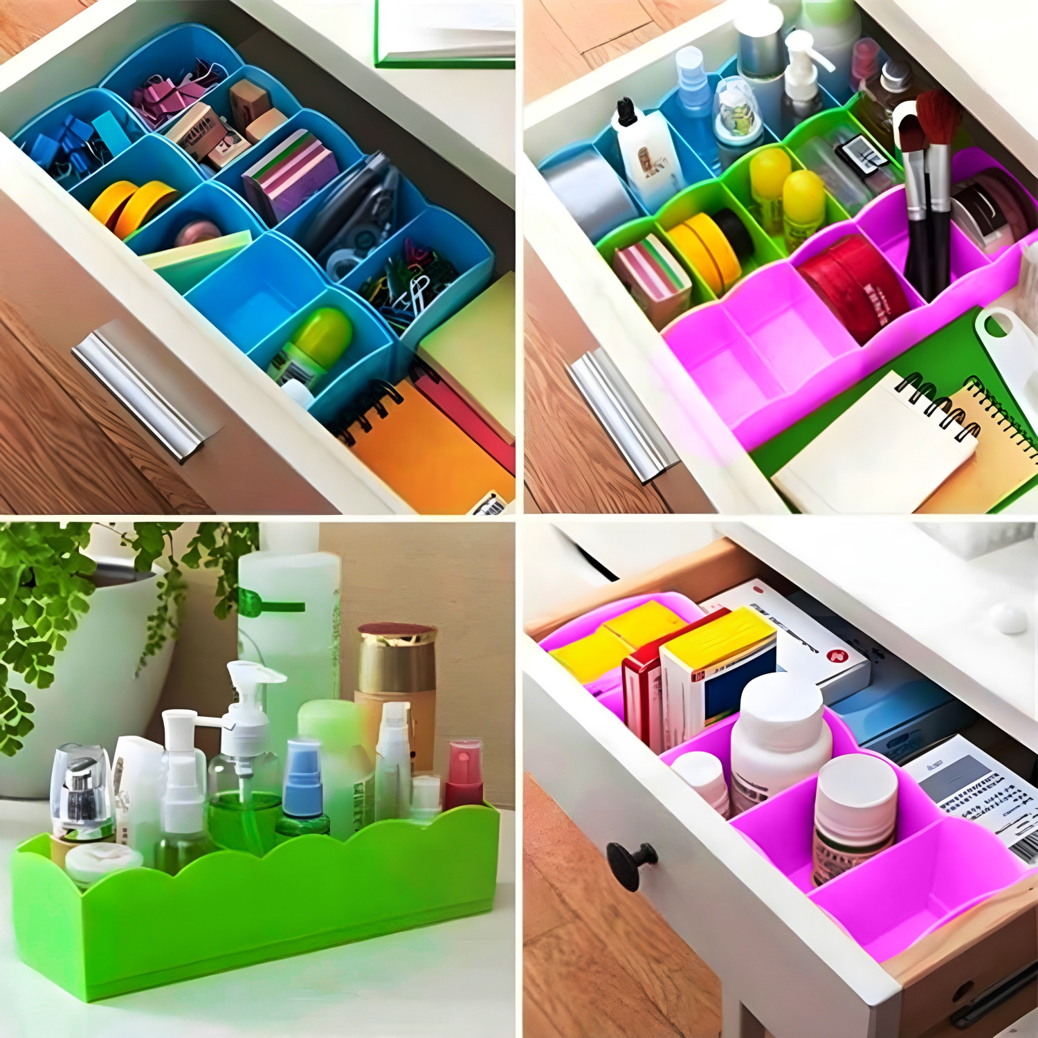 Kuber Industries Drawer Organizer | Plastic Undergarment Organizer for Socks-Ties | Stackable Drawer Divider Box | Closet Storage Box | 5 Grid Stationery Organizer |Yellow