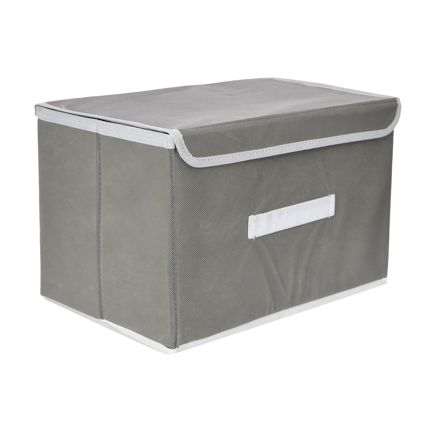 Kuber Industries Drawer Storage Box | Foldable Dhakkan Storage Box | Non-Woven Clothes Organizer | Storage Box with Handle | S | L | Pack of 2 | Gray