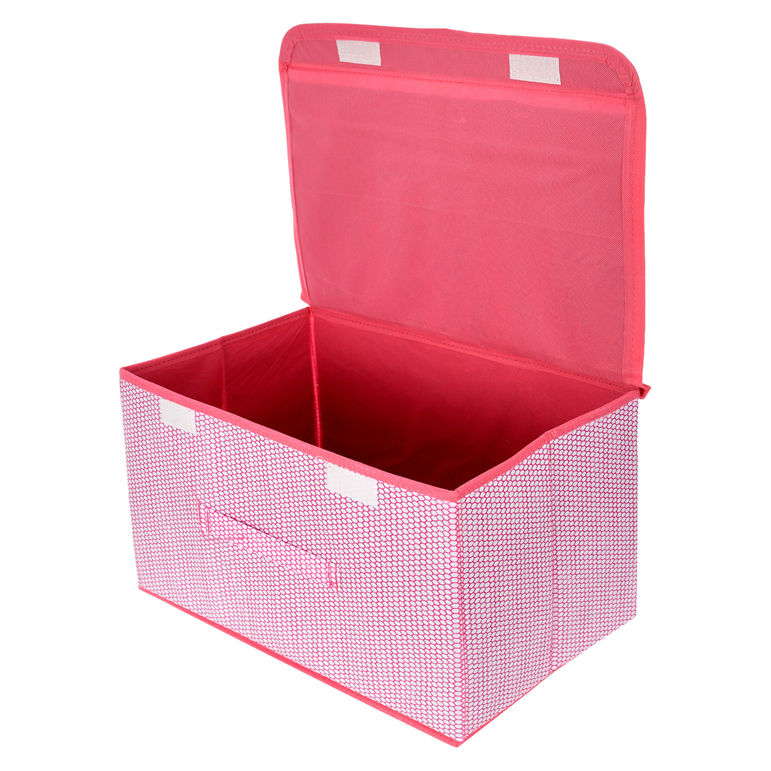 Kuber Industries Drawer Storage Box | Foldable Dhakkan Storage Box | Non-Woven Clothes Organizer For Toys | Storage Box with Handle | Medium | Pack of 4 | Multi