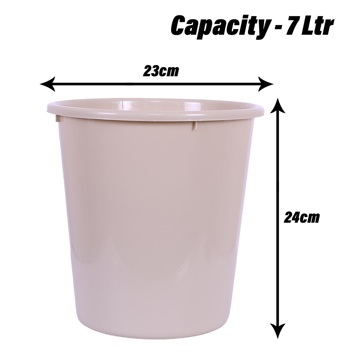 Kuber Industries Dustbin | Open Dustbin | Plastic Garbage Dustbin | Dustbin For Kitchen | Dustbin For Bathroom | Office Dustbin | Plain Sada Dustbin | 7 LTR | 066 | Pack of 3 | Multi