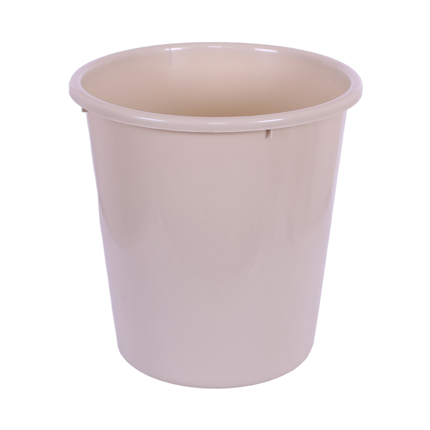 Kuber Industries Dustbin | Open Dustbin | Plastic Garbage Dustbin | Dustbin For Kitchen | Dustbin For Bathroom | Office Dustbin | Plain Sada Dustbin | 13 LTR | Beige