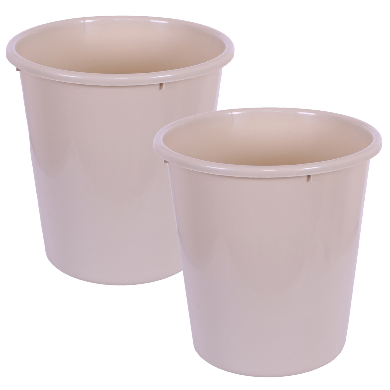 Kuber Industries Dustbin | Open Dustbin | Plastic Garbage Dustbin | Dustbin For Kitchen | Dustbin For Bathroom | Office Dustbin | Plain Sada Dustbin | 13 LTR | Beige