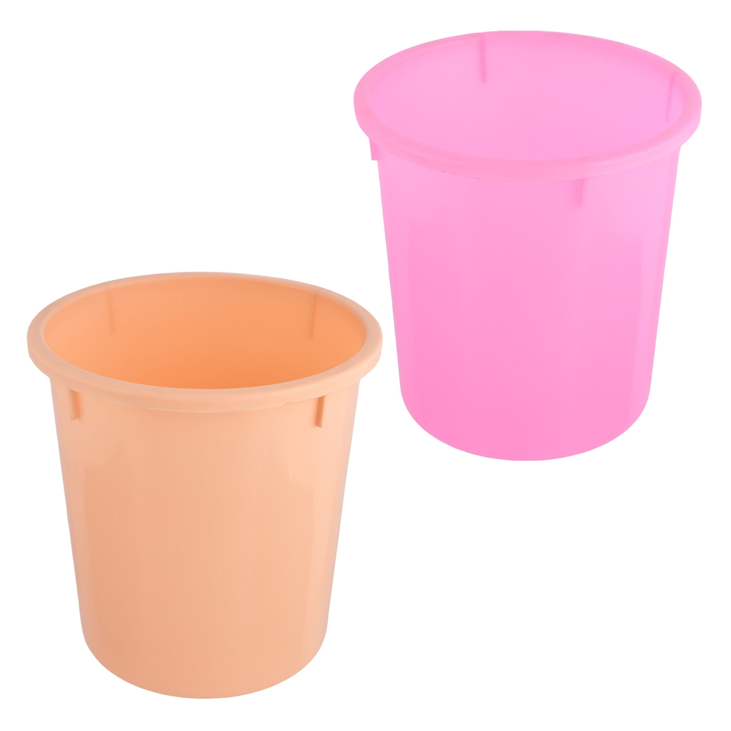 Kuber Industries Dustbin | Open Dustbin | Plastic Garbage Dustbin | Dustbin for Kitchen | Dustbin for Bathroom | Office Dustbin | Plain Sada Dustbin | 7 LTR | Pack of 2 | Multi