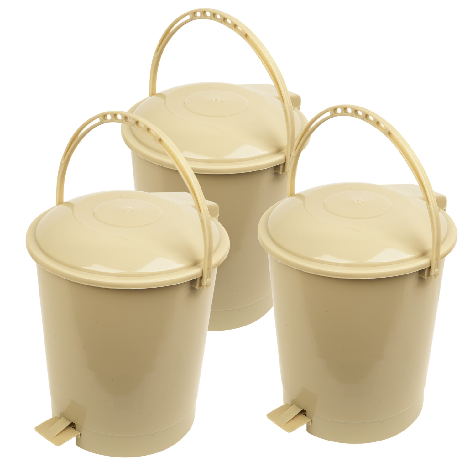 Kuber Industries Dustbin | Plastic Swinging Lid Dustbin | Pedal Dustbin with Lid | Dustbin for Kitchen | Wet & Dry Waste Pedal Dustbins | Trash Can | 10 LTR | Beige