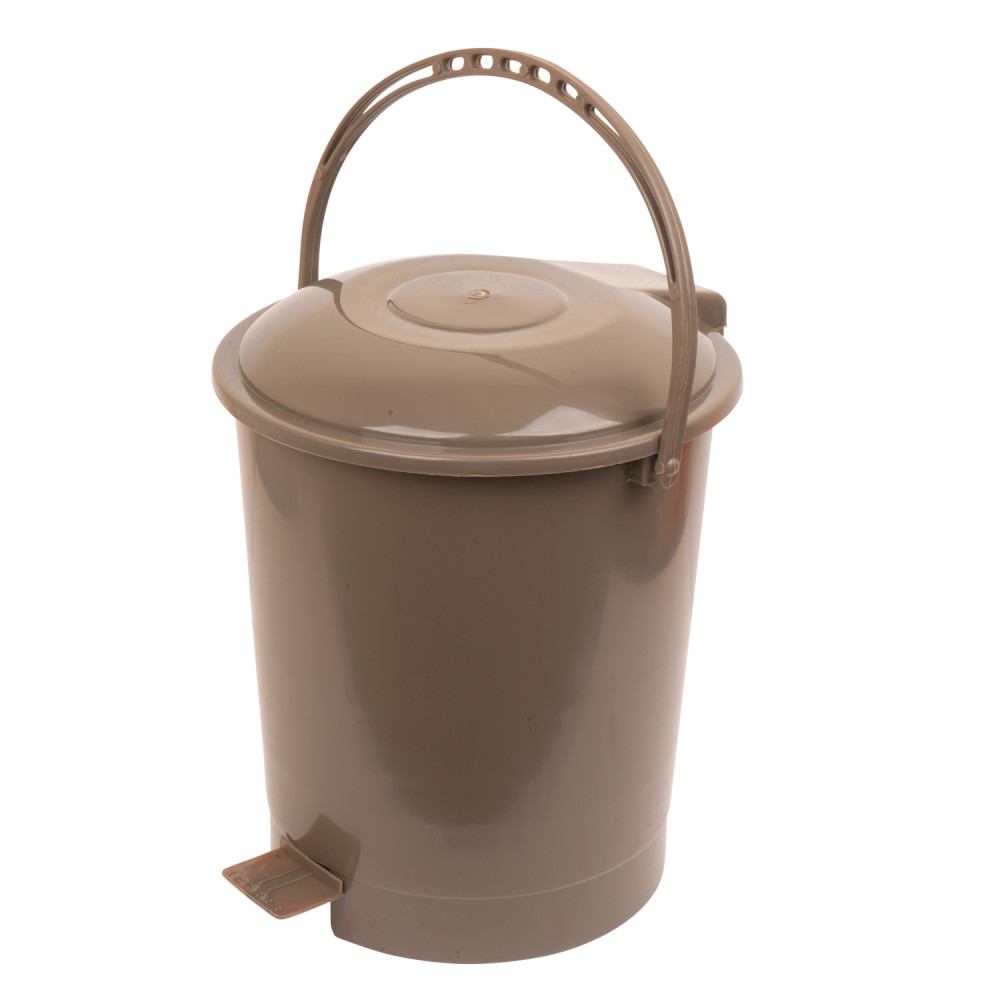 Kuber Industries Dustbin | Plastic Swinging Lid Dustbin | Pedal Dustbin with Lid | Dustbin for Kitchen | Wet &amp; Dry Waste Pedal Dustbins | Trash Can | 10 LTR | Brown