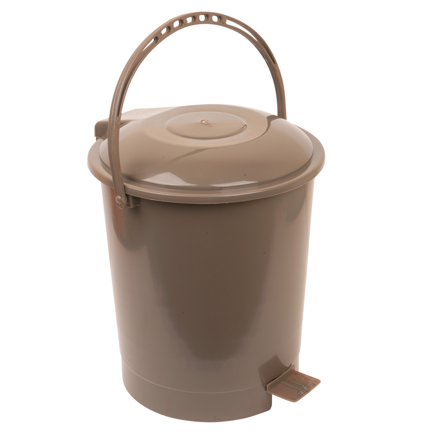 Kuber Industries Dustbin | Plastic Swinging Lid Dustbin | Pedal Dustbin with Lid | Dustbin for Kitchen | Wet & Dry Waste Pedal Dustbins | Trash Can | 10 LTR | Brown