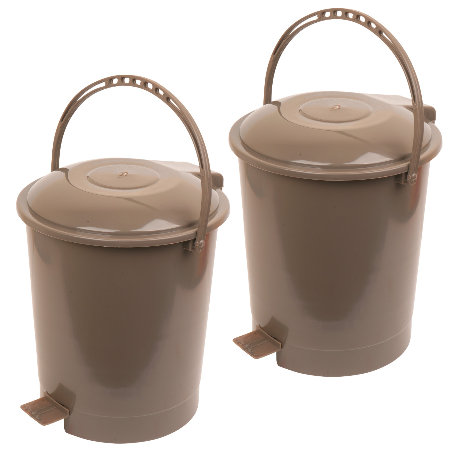Kuber Industries Dustbin | Plastic Swinging Lid Dustbin | Pedal Dustbin with Lid | Dustbin for Kitchen | Wet & Dry Waste Pedal Dustbins | Trash Can | 10 LTR | Brown