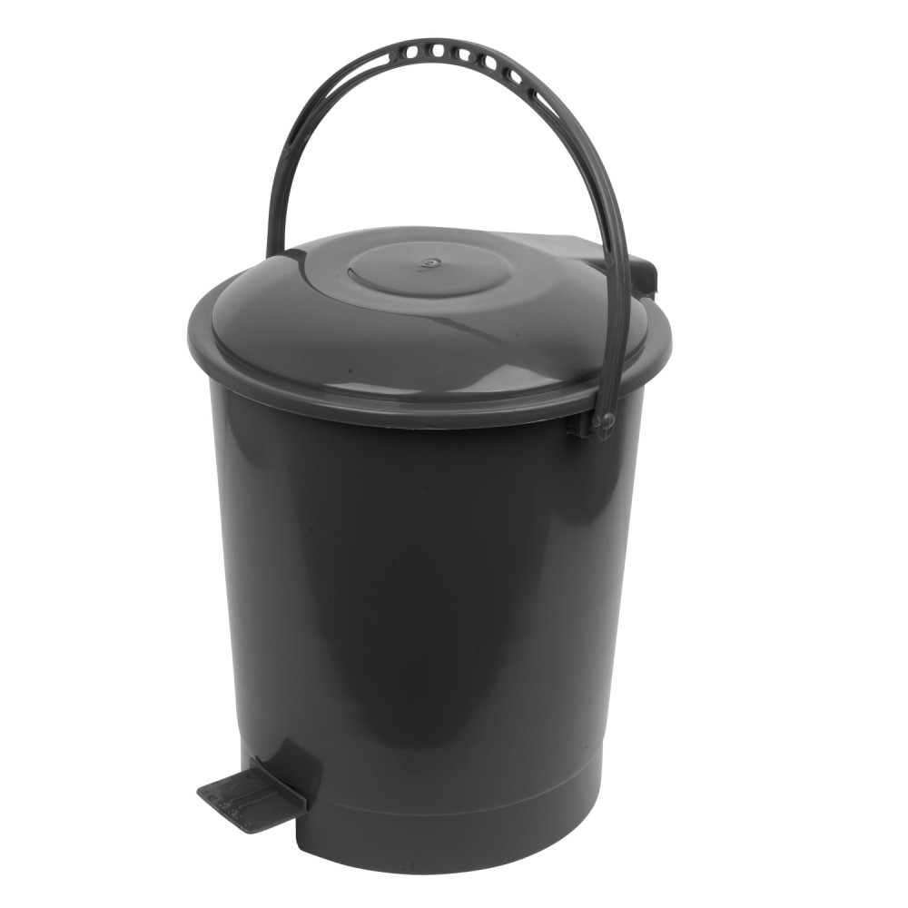 Kuber Industries Dustbin | Plastic Swinging Lid Dustbin | Pedal Dustbin with Lid | Dustbin for Kitchen | Wet &amp; Dry Waste Pedal Dustbins | Trash Can | 10 LTR | Gray