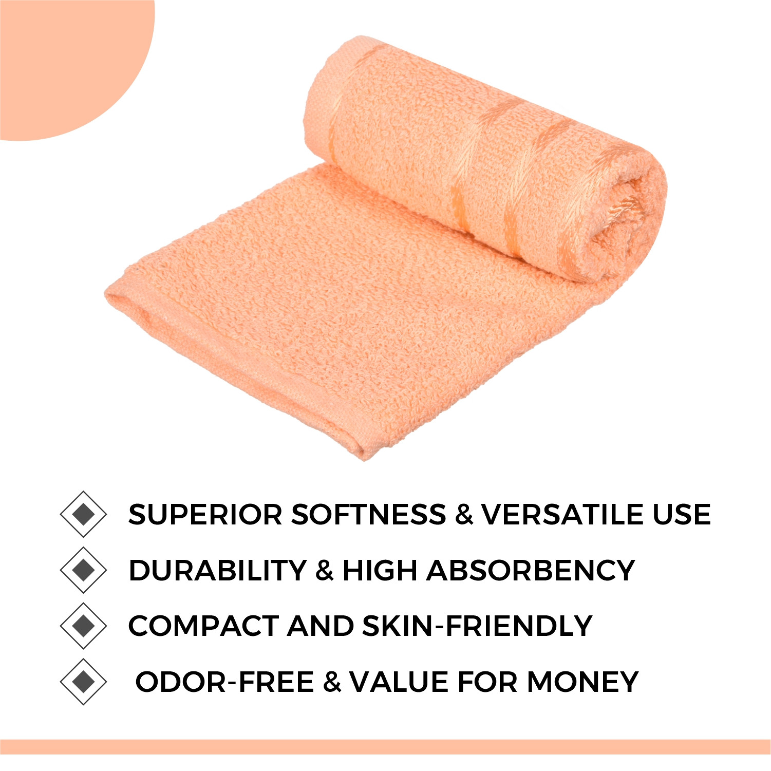 Kuber Industries Face Towel | Towels for Facewash | Towels for Gym | Facewash for Travel | Towels for Daily use | Workout Hand Towel | Lining Design | 14x21 Inch | Pack of 5 | Multi