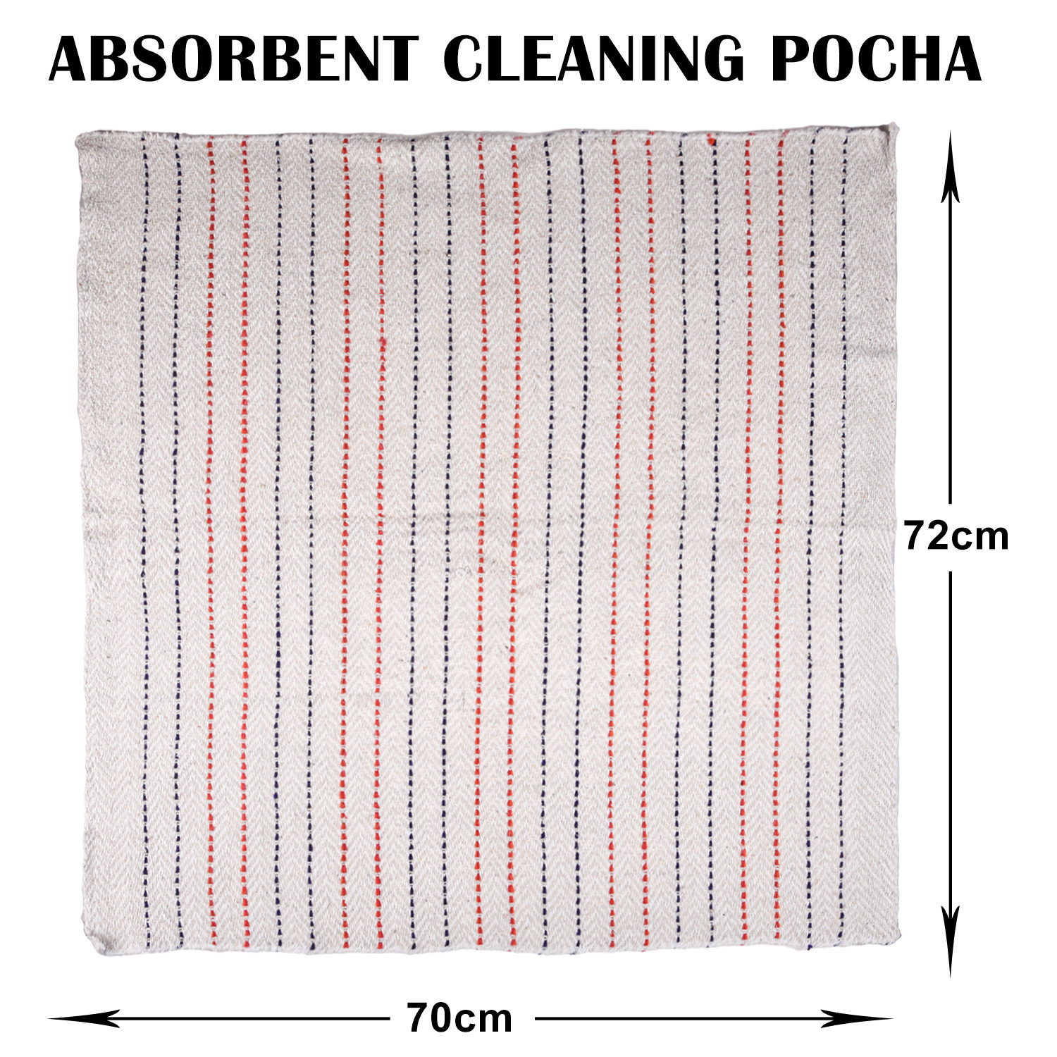 Kuber Industries Floor Cleaning Pocha | White Lining Khadi Duster Cloth | Cotton Reusable Sweeping Cloth For Home | Kitchen | Large | 28x28 Inch |  White
