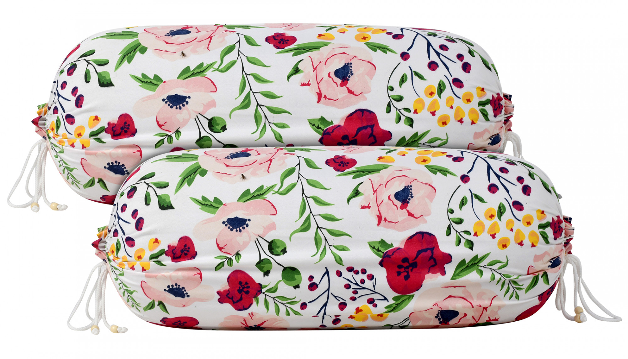 Kuber Industries Flower Printed Cotton Bolster Cover-16