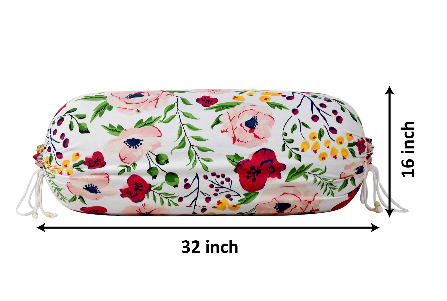 Kuber Industries Flower Printed Cotton Bolster Cover-16