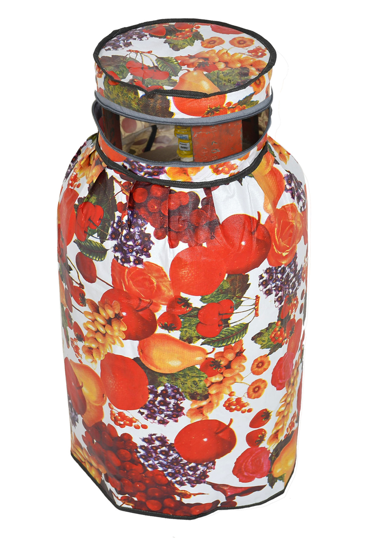 Kuber Industries Fruit Printed Stain/Dust/Water Proof PVC Lpg Gas Cylinder Cover (Multicolour)-HS43KUBMART25618