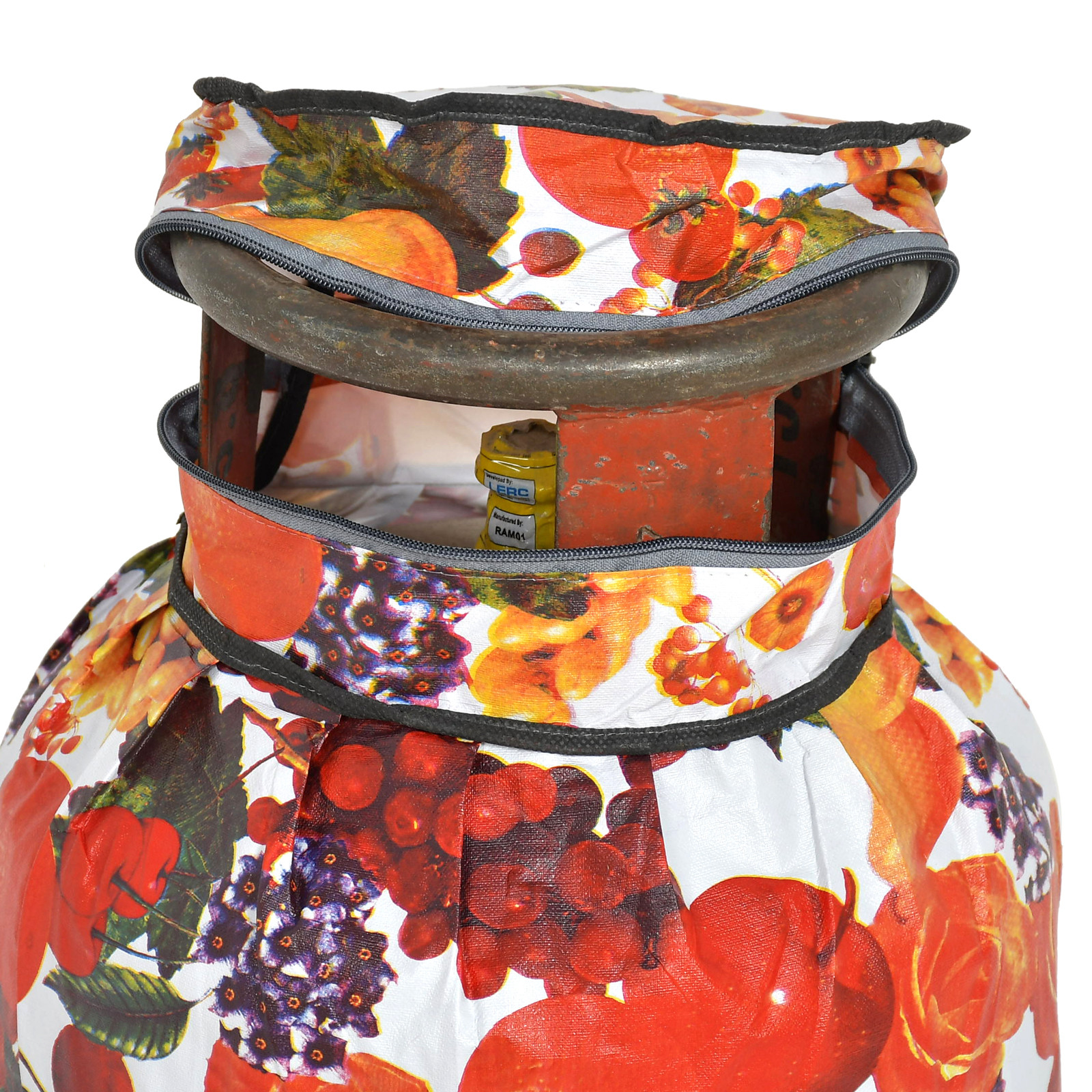 Kuber Industries Fruit Printed Stain/Dust/Water Proof PVC Lpg Gas Cylinder Cover (Multicolour)-HS43KUBMART25618