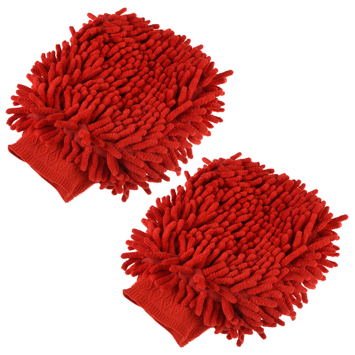 Kuber Industries Gloves | Microfiber Cleaning Gloves | Chenille Mitts for Kitchen | 50 GSM Hand Duster for Kitchen | Hand Gloves For Car | Duster for Glass | Red