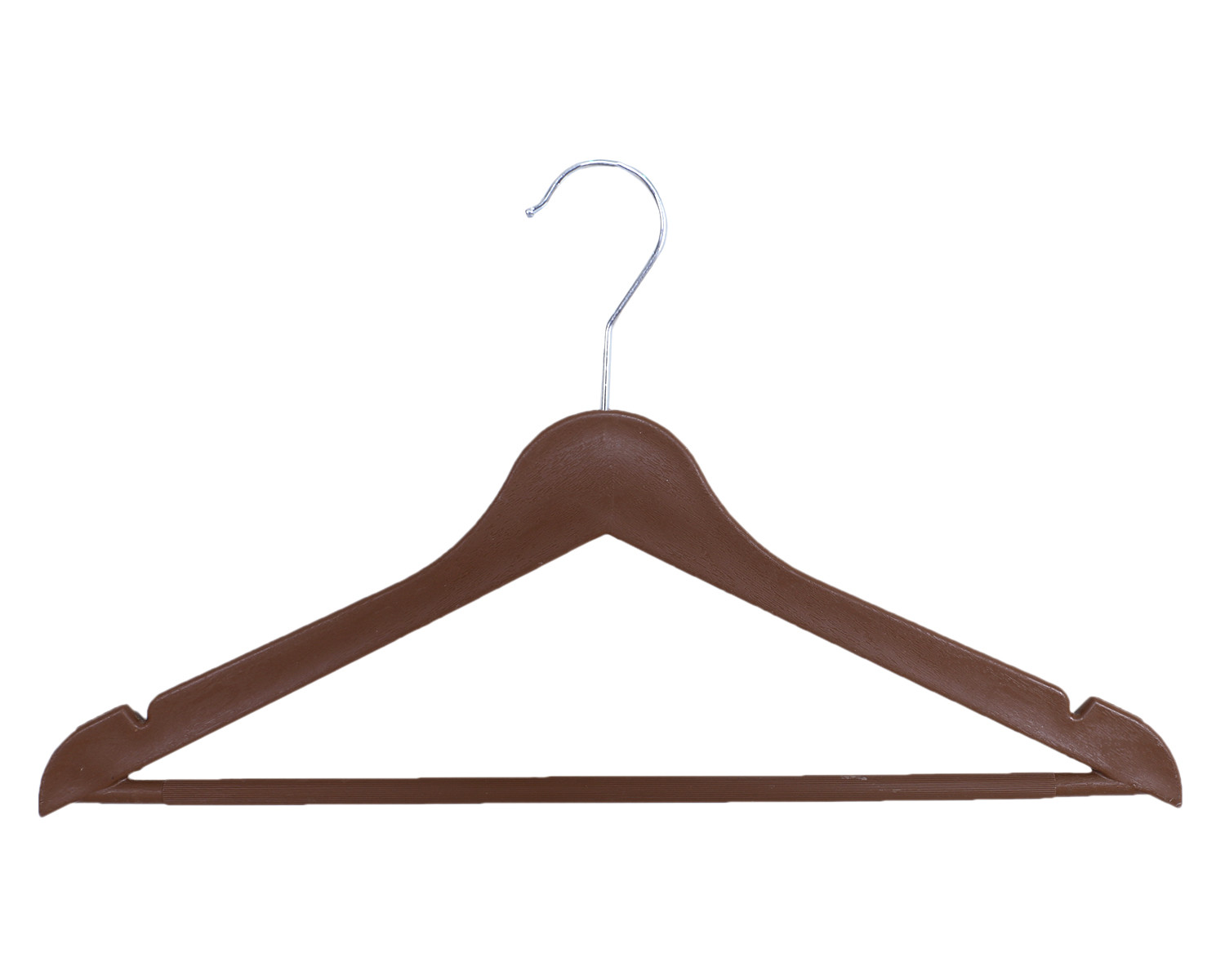 Kuber Industries Hanger|Durable & Lightweight Coat and Clothes Hangers|Notches Wardrobe Organization With 360 Degree Swivel Hook|(Brown)