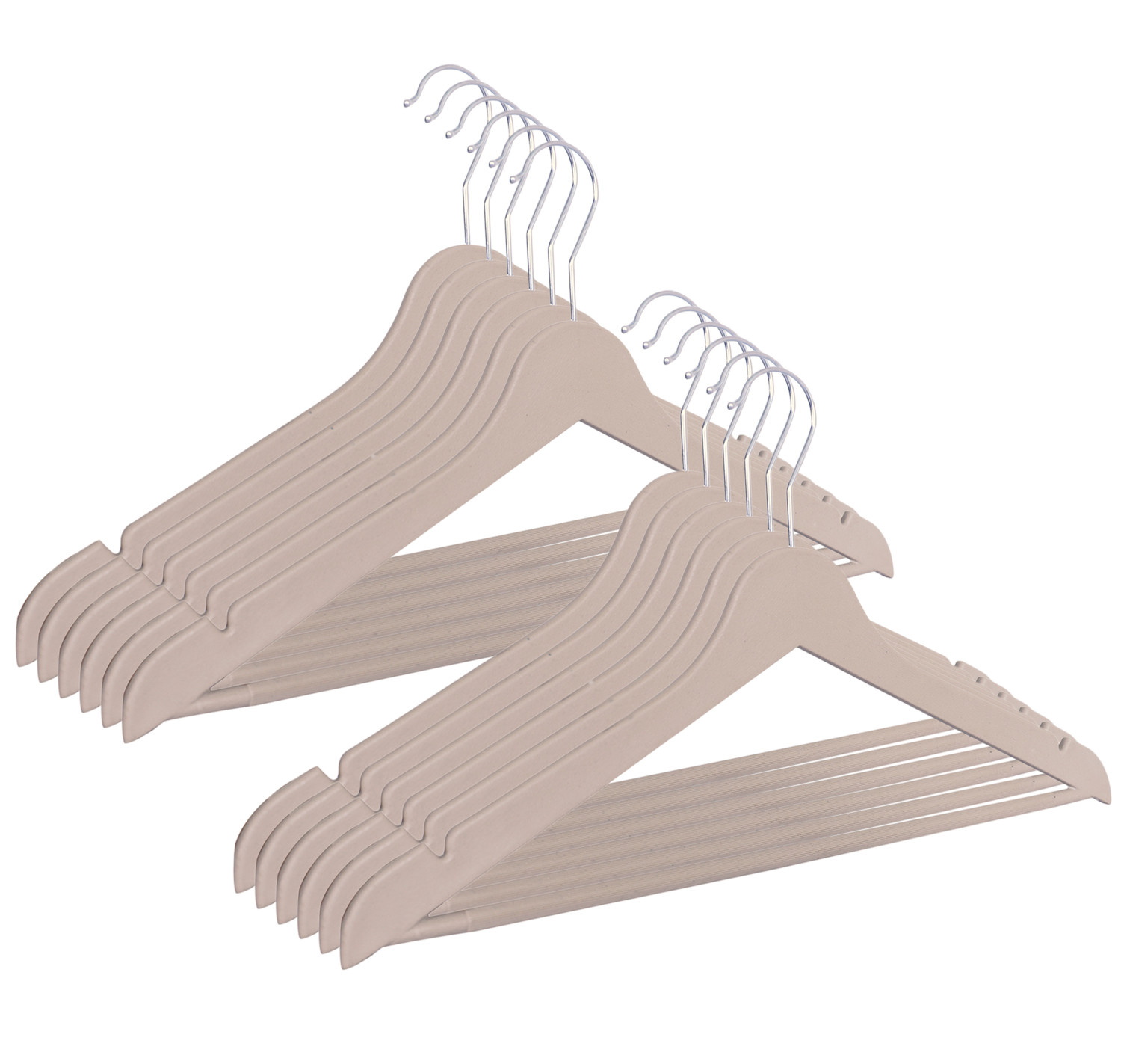 Kuber Industries Hanger|Durable & Lightweight Coat and Clothes Hangers|Notches Wardrobe Organization With 360 Degree Swivel Hook|(Cream)