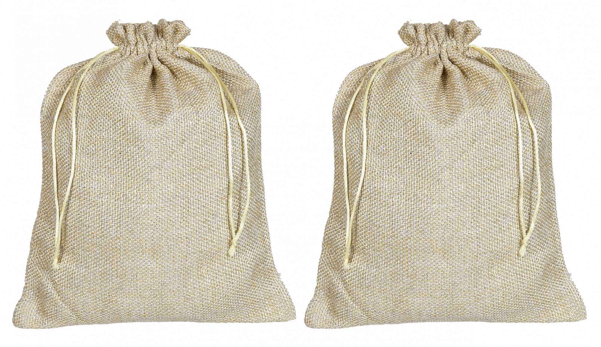 Kuber Industries Jute Small Size Gift Bags With Drawstring For Gifts Jewelry And Storage-(Gold)