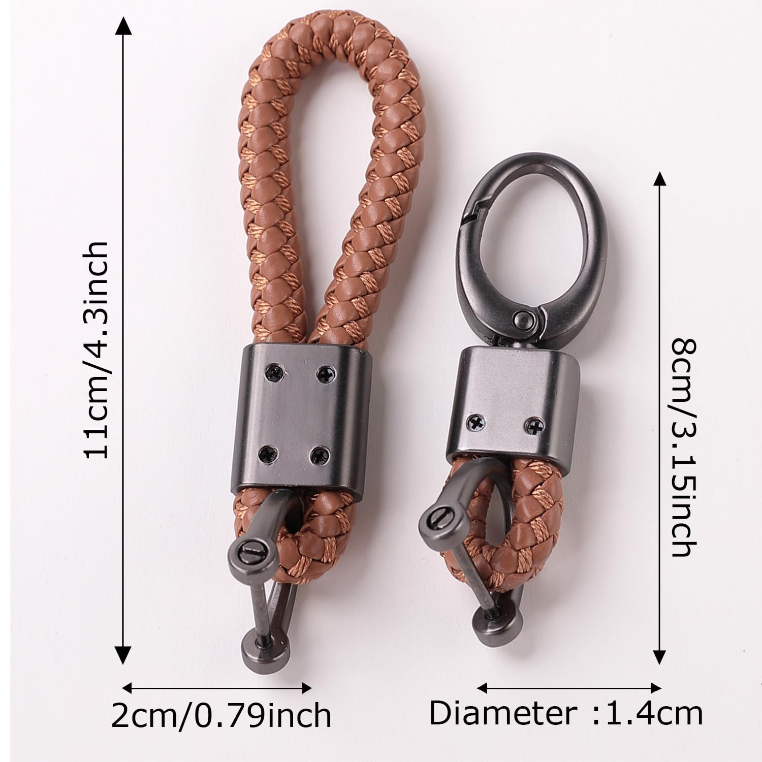 Kuber Industries Keychain/Keyring/Key Tag|Car Key Clip, Key Holder, Key Organizer|Pack of 2| (Brown)