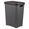 Kuber Industries Laundry Basket | Plastic Cloth Storage Hamper | Laundry Storage Basket with Lid | Laundry Basket For Bathroom | Storage Organizer | ELEGANCE | Gray