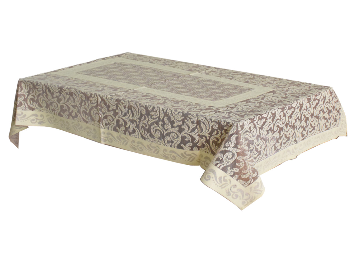 Kuber Industries Leaf Design Cotton 4 Seater Center Table Cover 60