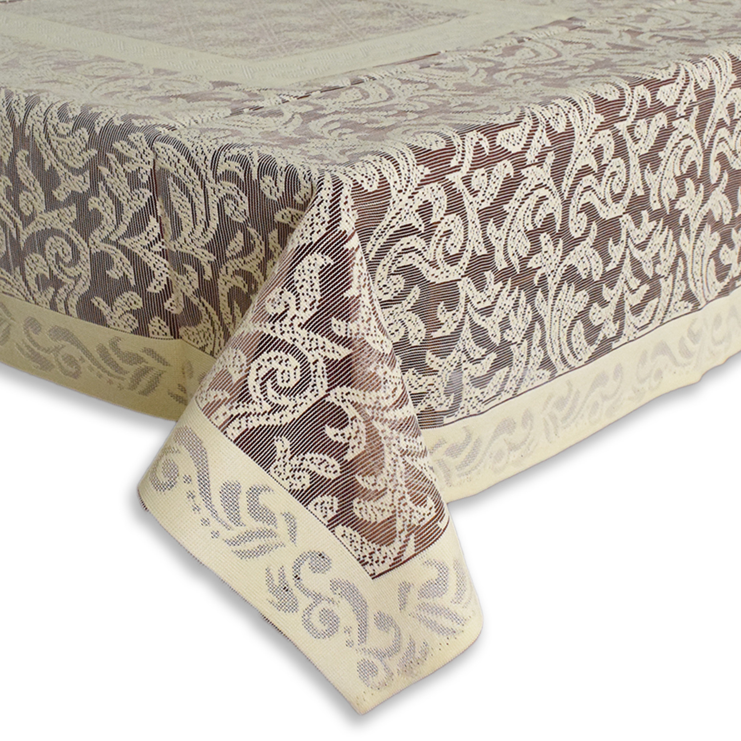 Kuber Industries Leaf Design Cotton 4 Seater Center Table Cover 60