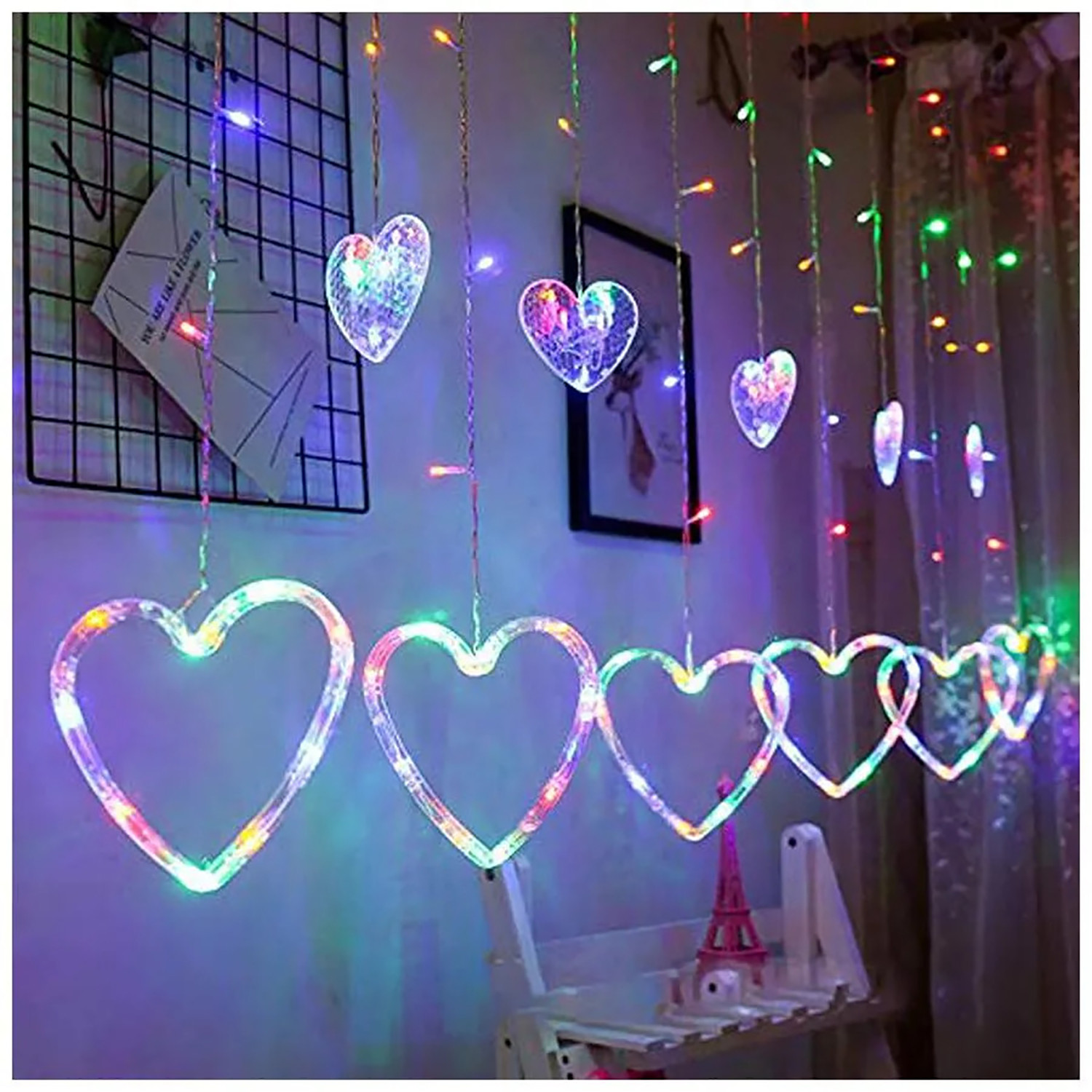 Kuber Industries LED String Light | 5 Heart & 5 Star LED String Lights | Light for Christmas | Light for Weddings | Star Light | Lights for Home Decoration | Multi