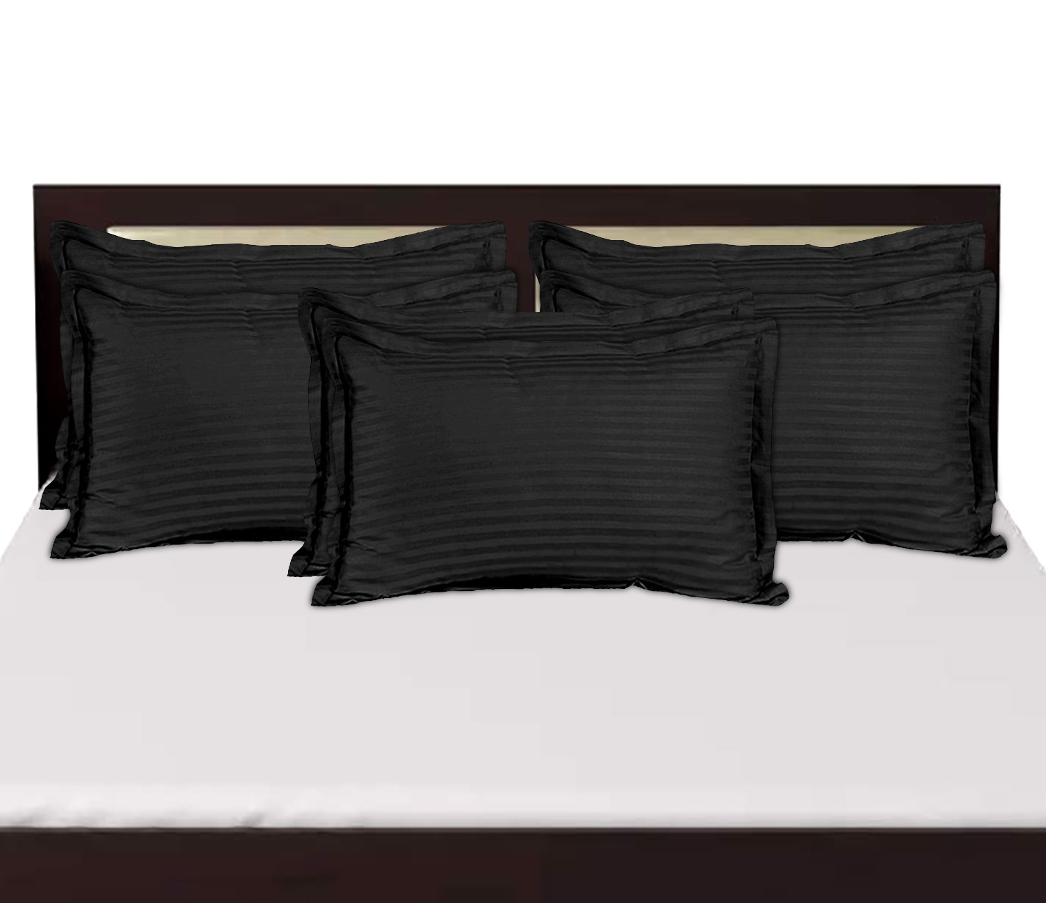 Kuber Industries Lining Design Breathable & Soft Cotton Pillow Cover/Protector/Case- 18x28 Inch,(Black)-HS43KUBMART26773