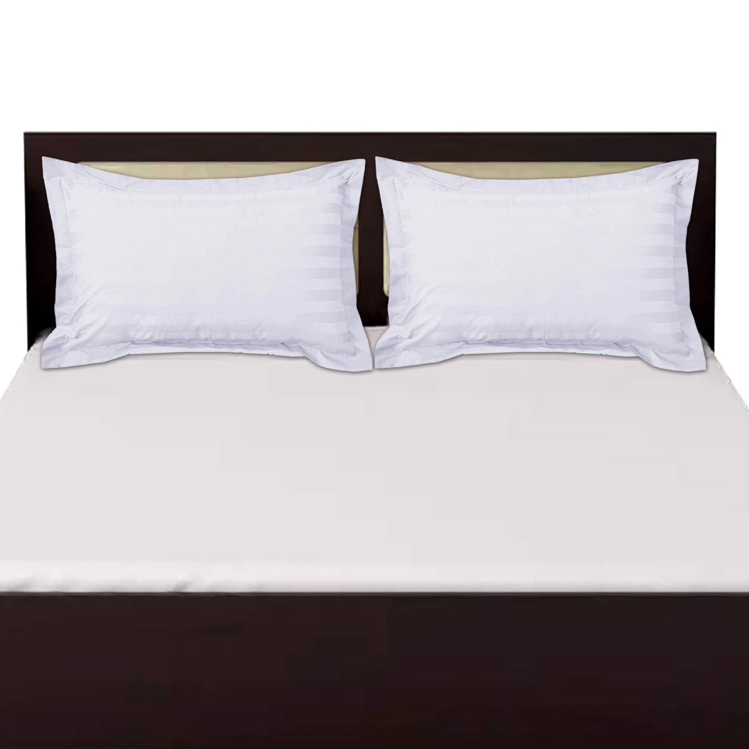 Kuber Industries Lining Design Breathable & Soft Cotton Pillow Cover/Protector/Case- 18x28 Inch,(White)-HS43KUBMART26779