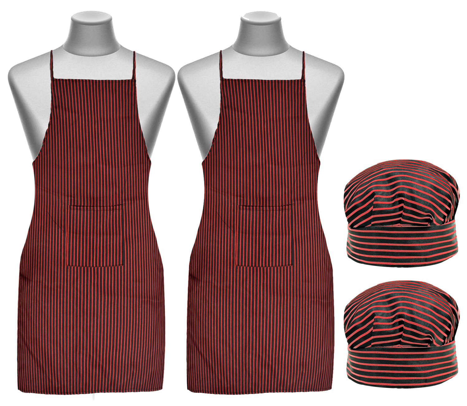 Kuber Industries Linning Printed Apron & Cooking Cap Set For Cooking, Baking, Party Favors, Home Kitchen, Restaurant, (Black & Maroon)