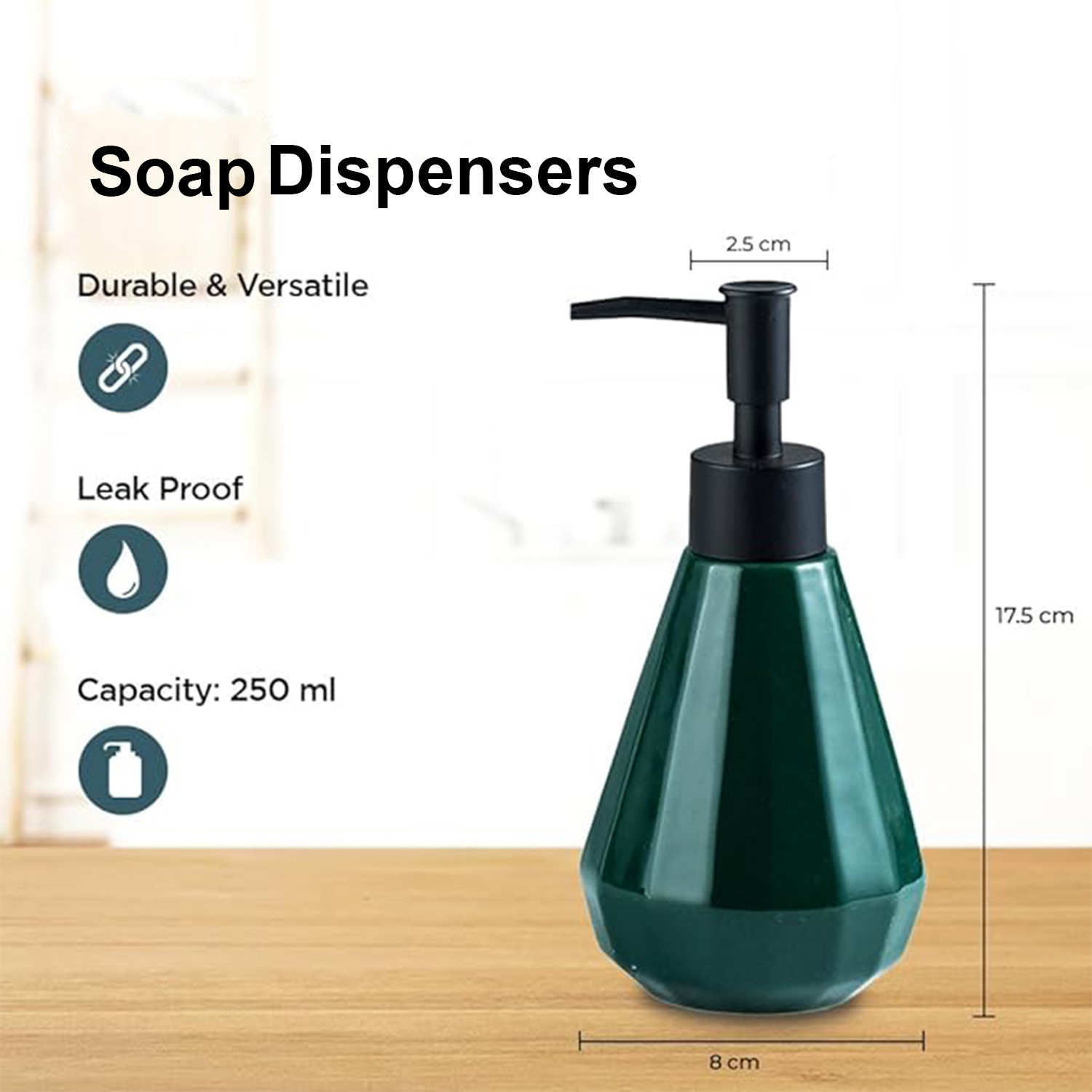 Kuber Industries Liquid Soap Dispenser | Handwash Soap Dispenser | Soap Dispenser for Wash Basin | Shampoo Dispenser Bottle | Bathroom Dispenser Bottle | ZX060BK |250 ml | Black