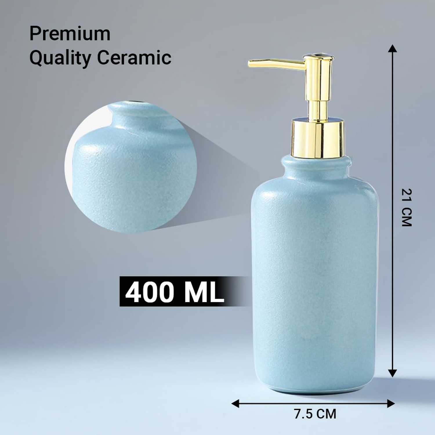 Kuber Industries Liquid Soap Dispenser | Handwash Soap Dispenser | Soap Dispenser for Wash Basin | Shampoo Dispenser Bottle | Bathroom Dispenser Bottle | JY00231BU | 400 ml | Blue