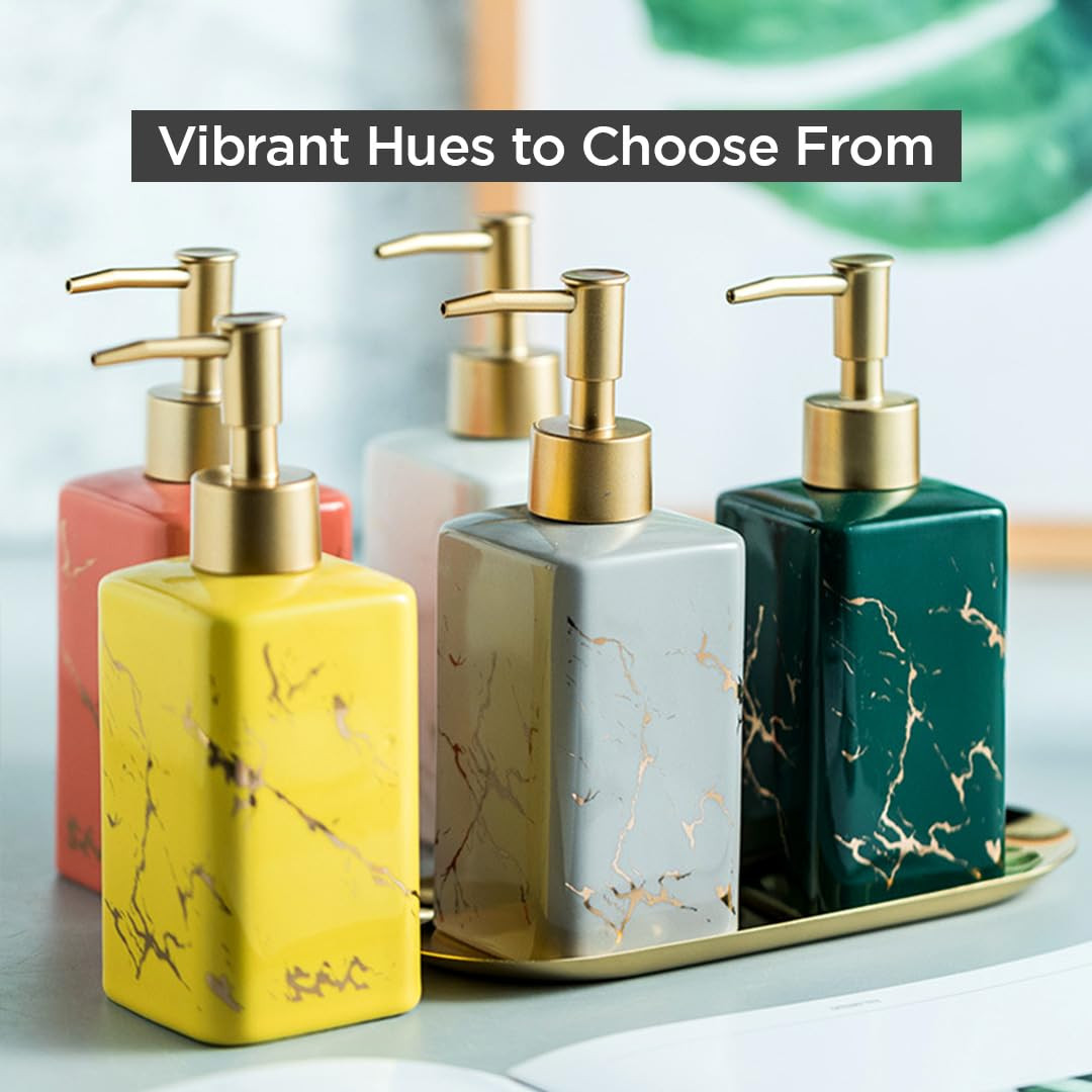 Kuber Industries Liquid Soap Dispenser | Handwash Soap Dispenser | Soap Dispenser for Wash Basin | Shampoo Dispenser Bottle | Bathroom Dispenser Bottle | 3 Piece | 320 ml | Green