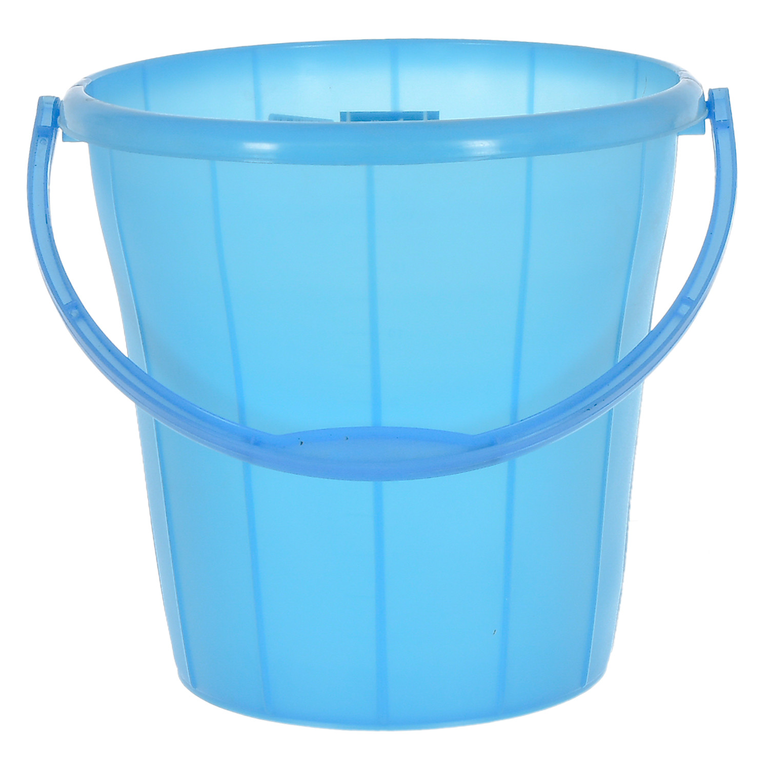 Kuber Industries Multiuses Plastic Bucket With Handle & Measuring Scale, 16 litre (Blue)-46KM0327