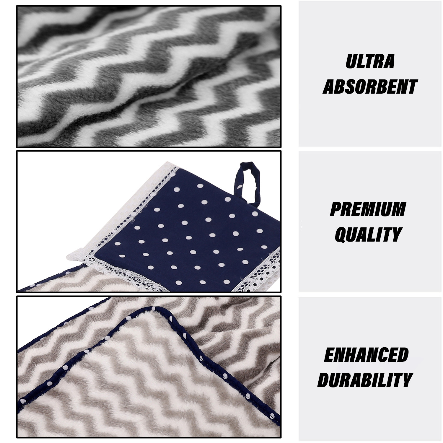 Kuber Industries Napkin | Washbasin Hanging Napkin | Kitchen Towel with Ties | Napkin for Kitchen | Zig Zag Napkin for Bathroom | Hand Towel for Kitchen | Pack of 2 | Multi