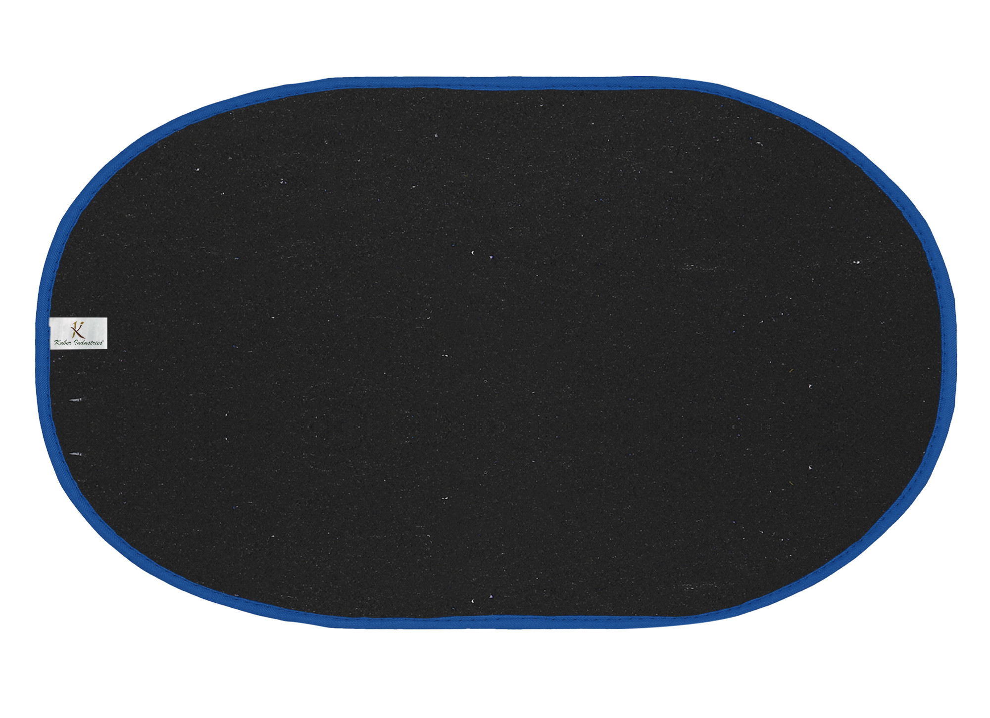 Kuber Industries Oval Shape Durable Microfiber Door Mat, Heavy Duty Doormat, Indoor Outdoor, Easy Clean, Waterproof, Low-Profile Mats for Entry, Patio, Garage (Set Of 2,14'' x 23'',Blue & Brown)-KUBMRT12125