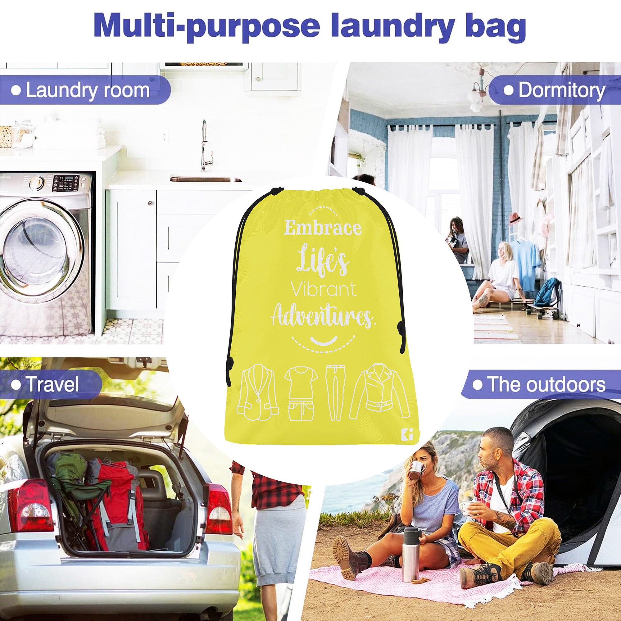 Kuber Industries Pack of 3 Cloth Storage Bag | Storage Organizer | Travel Cloth Carrying Bag | Garments Cover for Laundry | Storage Organizer for Clothing-Travel | Medium | Yellow & Gray
