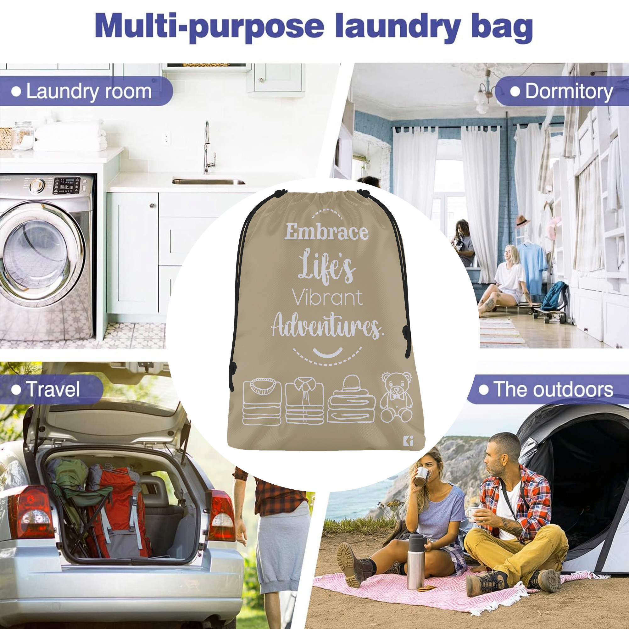 Kuber Industries Pack of 3 Cloth Storage Bag | Storage Organizer | Travel Cloth Carrying Bag | Garments Cover for Laundry | Storage Organizer for Clothing-Travel | Large | Brown & Sky Blue