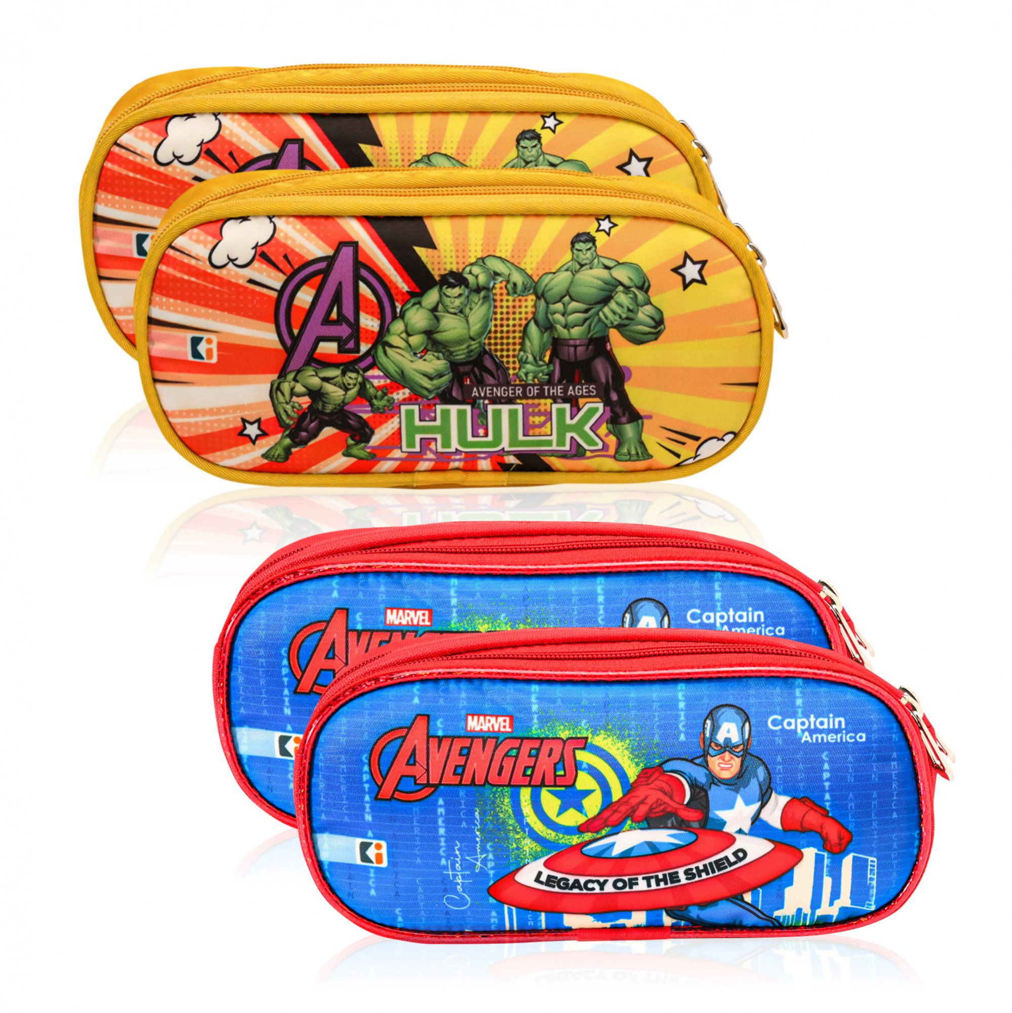 Kuber Industries Pencil Pouch | Multi-Purpose Travel Pouch | 2 Compartments Utility Pouch | Waterproof Stationary Bag for Kids | Marvel Geometry Box | Multicolor