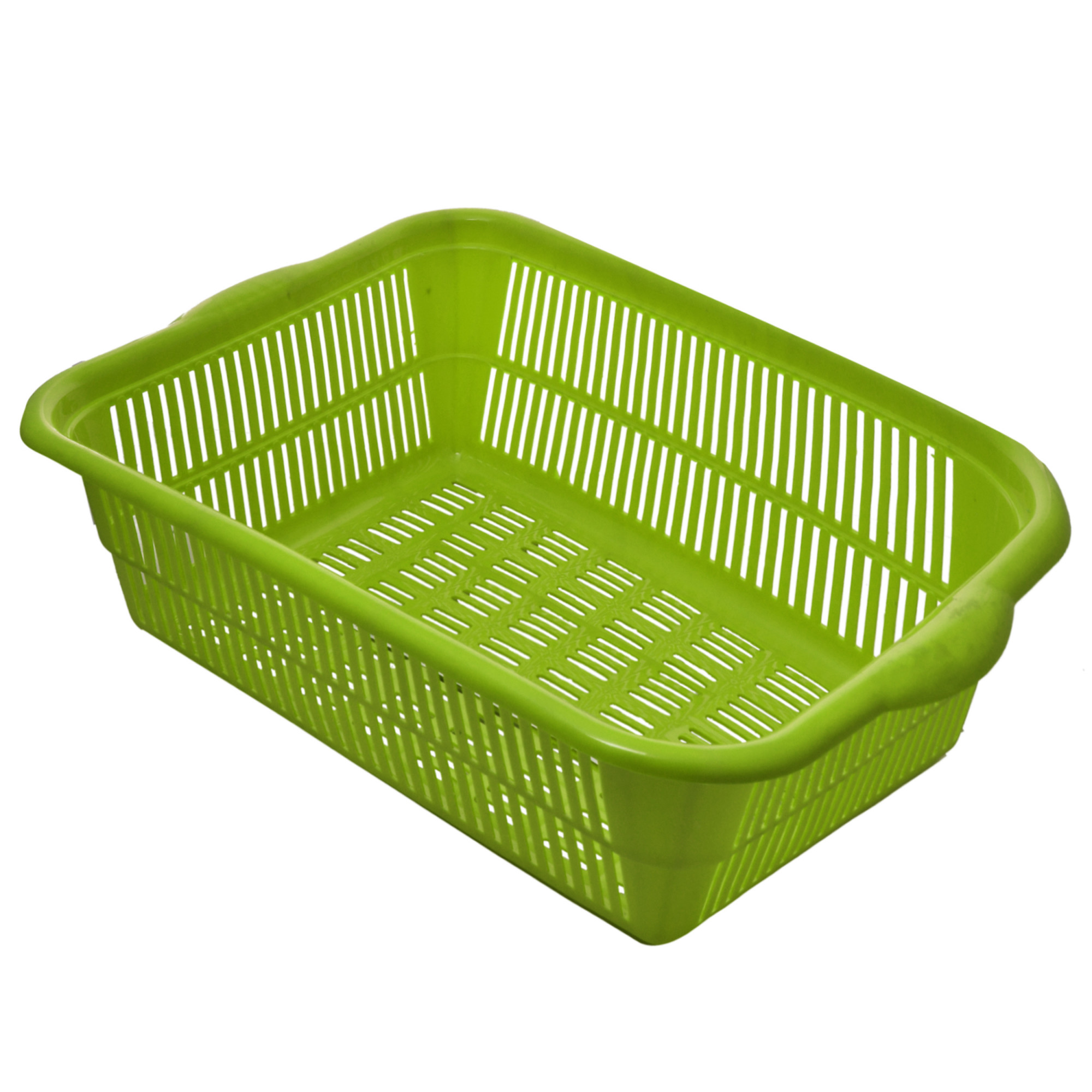 Kuber Industries Plastic 3 Pieces Kitchen Small Size Dish Rack Drainer Vegetables And Fruits Washing Basket Dish Rack Multipurpose Organizers (Green & Blue & Yellow)-KUBMART632