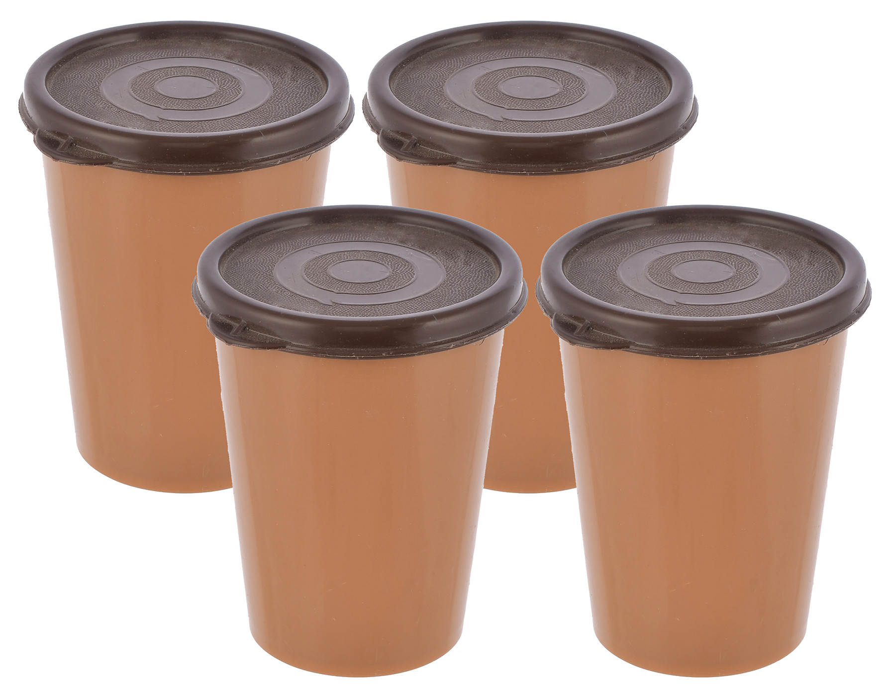 Kuber Industries Plastic Glass/Tumbler With Lid, 300ml-(Coffee)-HS43KUBMART25671